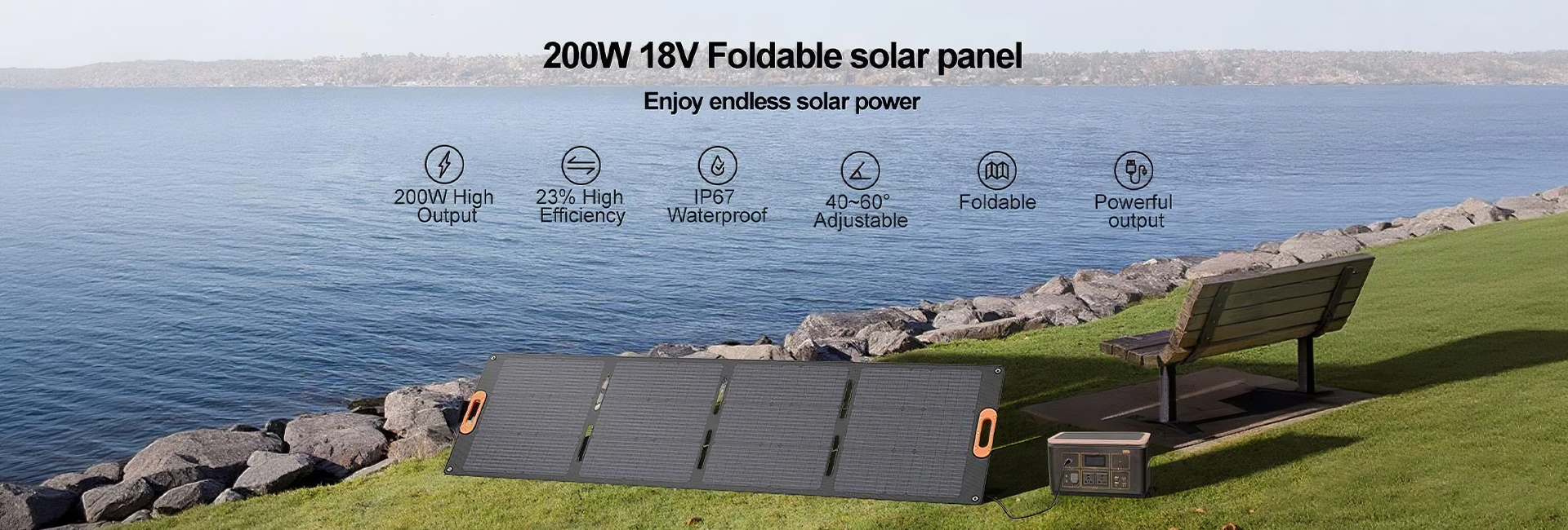 Foldable Solar Panel Charger Power Supply  Wide -Ranging Application for Caravan ,RV , Camping